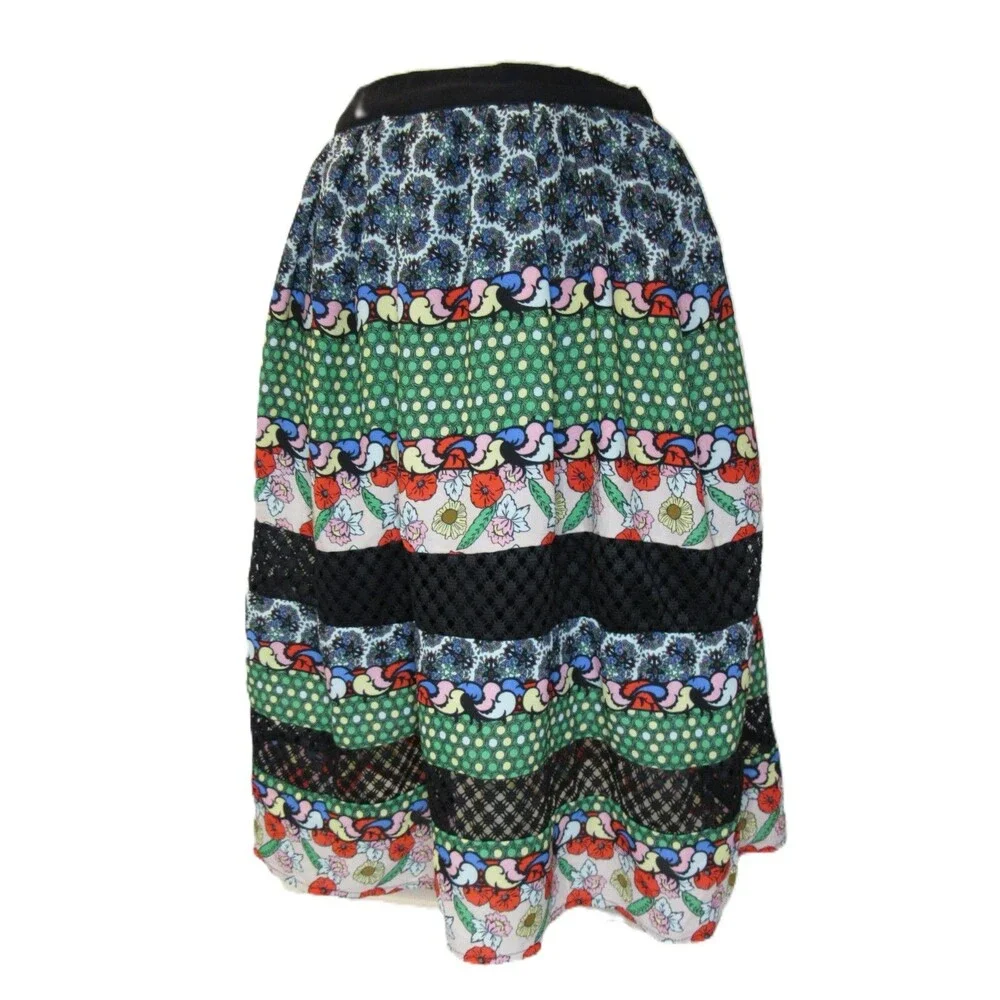 Disney Alice Through the Looking Glass Skirt Tiered Lace Womens S Funky Colorful - Picture 2 of 12